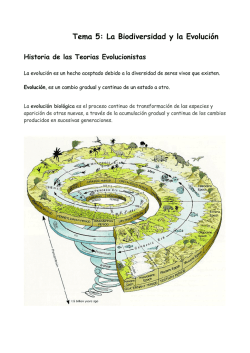 Tema 5 . La biodiversidad y la evoluci&oacute;n