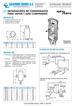 Separadores condensados para vapor y aire comprimido