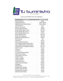 LISTA DE PRODUCTOS DE LIMPIEZA