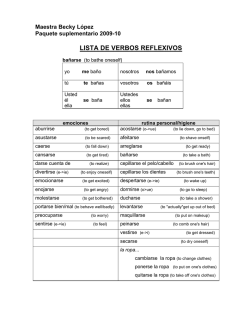 LISTA DE VERBOS REFLEXIVOS