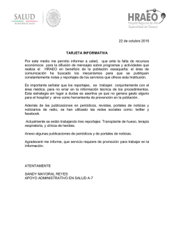 reportajes - Hospital Regional de Alta Especialidad de Oaxaca