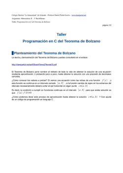 Programaci&oacute;n en C del Teorema de Bolzano