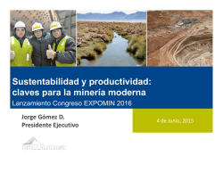 Sustentabilidad y productividad: claves para la miner&iacute;a moderna p