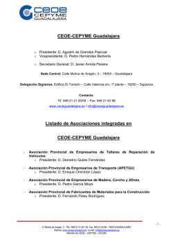 CEOE-CEPYME Guadalajara - Listado Asociaciones y Presidentes