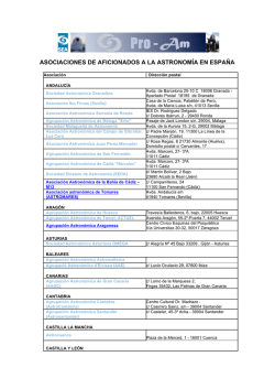 ASOCIACIONES DE AFICIONADOS A LA ASTRONOM&Iacute;A EN ESPA&Ntilde;A