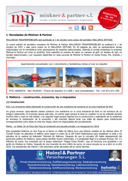 1. Novedades de Minkner & Partner 2. Mallorca &ndash; construcci&oacute;n