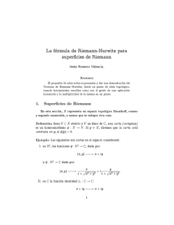La f ormula de Riemann-Hurwitz para super cies de Riemann