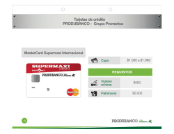 Tarjetas de cr&eacute;dito PRODUBANCO