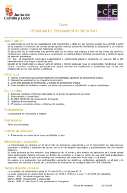 Curso T&Eacute;CNICAS DE PENSAMIENTO CREATIVO