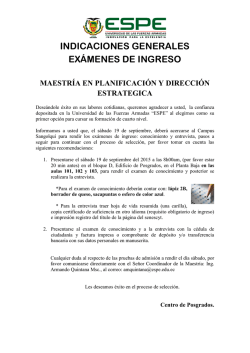 indicaciones generales ex&aacute;menes de ingreso