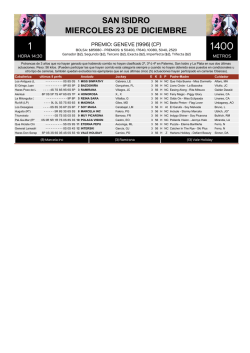 SAN ISIDRO MIERCOLES 23 DE DICIEMBRE