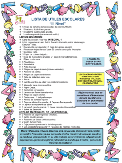 LISTA DE UTILES ESCOLARES &ldquo;III Nivel&rdquo;