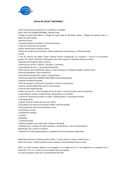 LISTAS DE UTILES &ldquo;MATERNAL&rdquo;.
