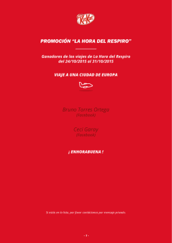 PROMOCI&Oacute;N &ldquo;LA HORA DEL RESPIRO&rdquo; Bruno Torres