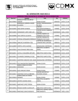 Lista de ex&aacute;menes Generaci&oacute;n 2015-A