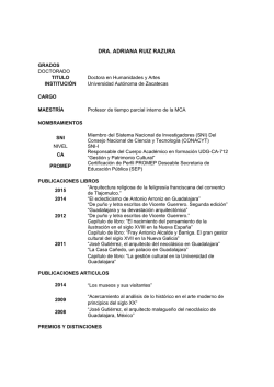 dra. adriana ruiz razura - Centro Universitario de Arte, Arquitectura y