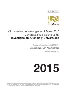 VII Jornadas de Investigaci&oacute;n UMaza 2015 I Jornadas