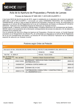 Acta de la Apertura de Propuestas y Periodo de Lances