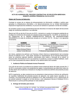 Bogot&aacute; D - Organizaciones Solidarias