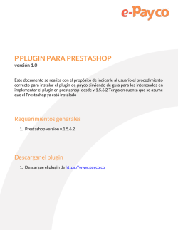 PPLUGIN PARA PRESTASHOP versi&oacute;n 1.0