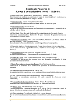 Jueves 5 de noviembre, 10:00 &ndash; 11:30 hs.