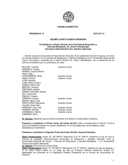 Sesi&oacute;n del 16 de septiembre - Facultad de Bioqu&iacute;mica y Ciencias