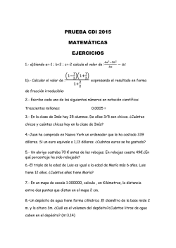 PRUEBA CDI 2015 MATEM&Aacute;TICAS EJERCICIOS