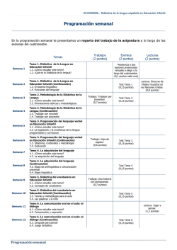 Programaci&oacute;n Semanal