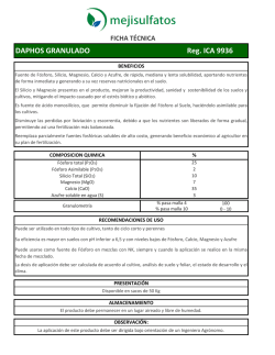 Ficha t&eacute;cnica Daphos granulado