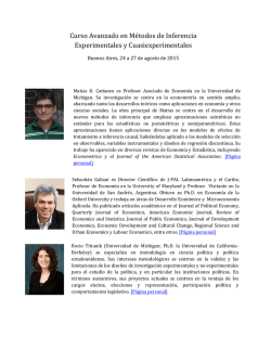 Curso Avanzado en M&eacute;todos de Inferencia Experimentales y