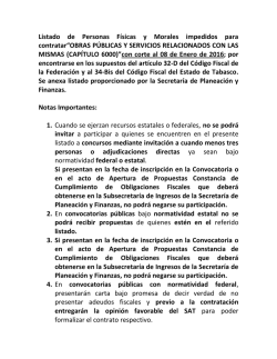 Listado de Personas F&iacute;sicas y Morales impedidos para contratar