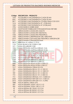 LISTADO DE PRODUCTOS BACIMED INSUMOS MEDICOS