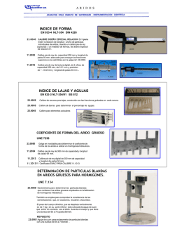 &Iacute;ndice de forma. &Iacute;ndice de lajas y agujas