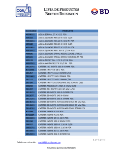 lista de productos becton dickinson