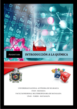 introducci&oacute;n a la qu&iacute;mica - UNAN - Universidad Nacional Aut&oacute;noma