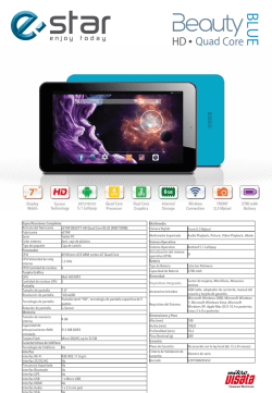 Especificaciones t&eacute;cnicas eSTAR BEAUTY HD Quad Core BLUE