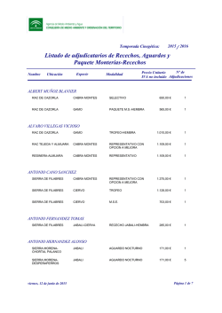 LISTADO DE ADJUDICATARIOS SUBASTA RECECHOS