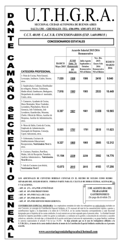 Convenio Salarial 401-05 Mayo 2015 a Marzo 2016
