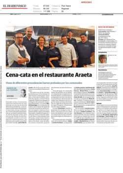 Cena-cata en el restaurante Araeta