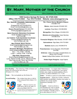 Cantos Para la Misa - St. Mary, Mother of the Church