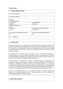 Derecho 1.2 Programa: Derecho 1.3.Curso: Filosof&iacute;a del Derecho