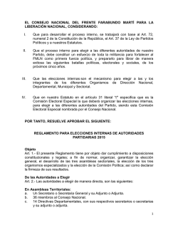 I. Que para desarrollar el proceso