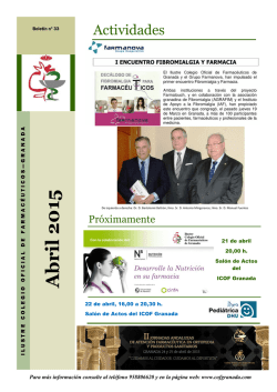 Bolet&iacute;n abril 2015 - Colegio Oficial de Farmaceuticos de Granada