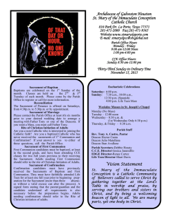 Nov. 15, 2015 - St. Mary of the Immaculate Conception