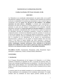 MATEM&Aacute;TICAS Y LITERATURA INFANTIL Catalina