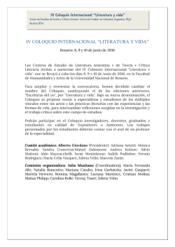 IV Coloquio Internacional &ldquo;Literatura y vida&rdquo; IV COLOQUIO