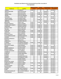 Estudiantes con documentaci&oacute;n incompleta