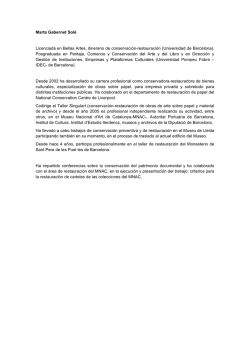 Marta Gabernet Sol&eacute; Licenciada en Bellas Artes, itinerario de