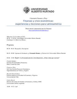 Finanzas y crisis econ&oacute;micas: experiencias y lecciones para