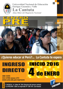 VOLANTE pre cantuta.cdr - Universidad Nacional de Educaci&oacute;n